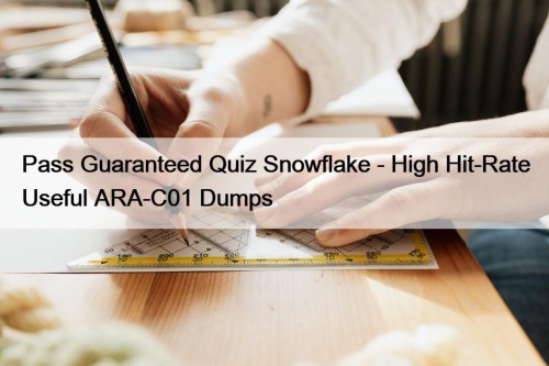 Pass Guaranteed Quiz Snowflake - High Hit-Rate Useful ARA-C01 Dumps